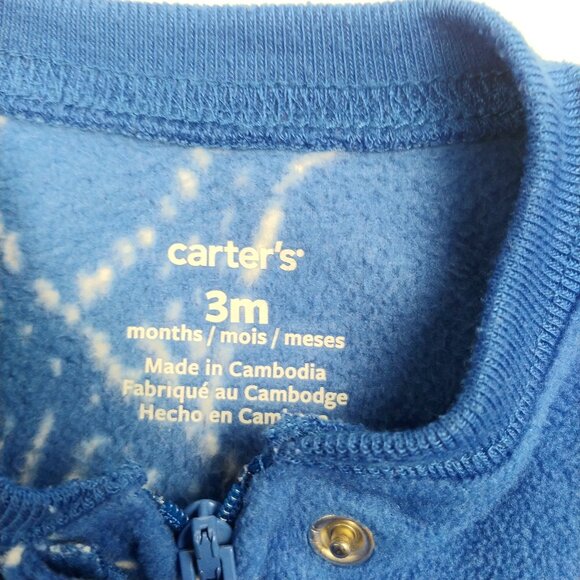 Carter's Fleece Bear Zip-Up Footie 3 Months - Picture 6 of 6